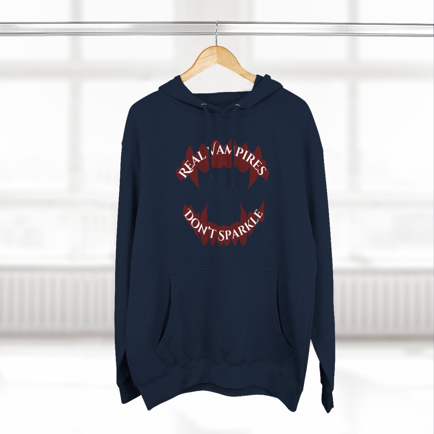 Real Vampires Don't Sparkle | Three-Panel Fleece Hoodie