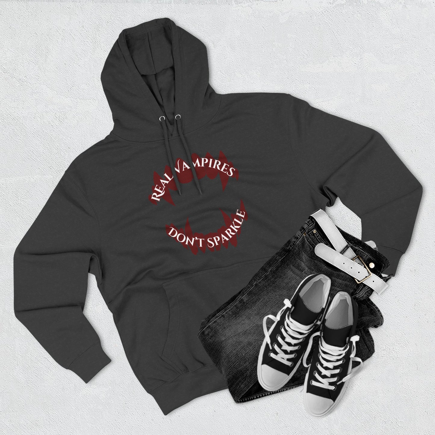 Real Vampires Don't Sparkle | Three-Panel Fleece Hoodie