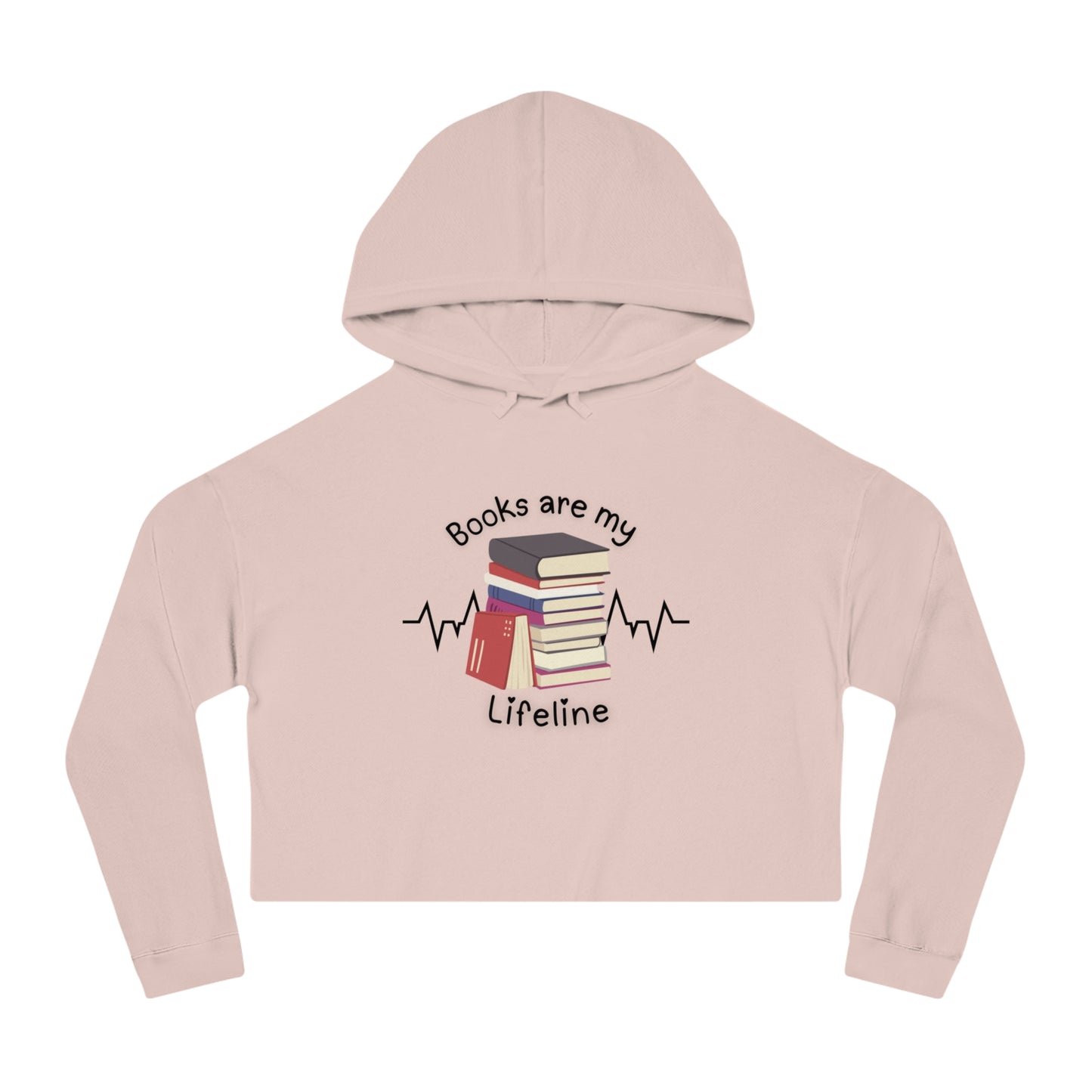 Books Are My Lifeline Cozy Cropped Hooded
