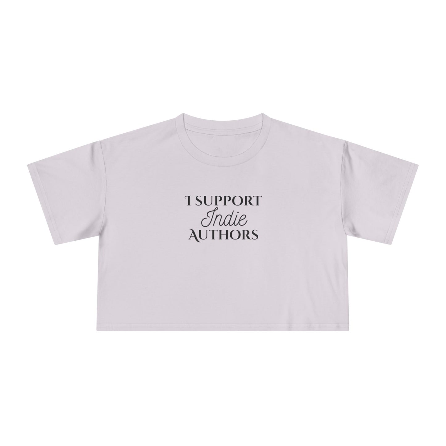 Women's Crop Tee - I Support Indie Authors | Literary Gift, Book Lover Apparel, Indie Author Merch, Casual Crop Top