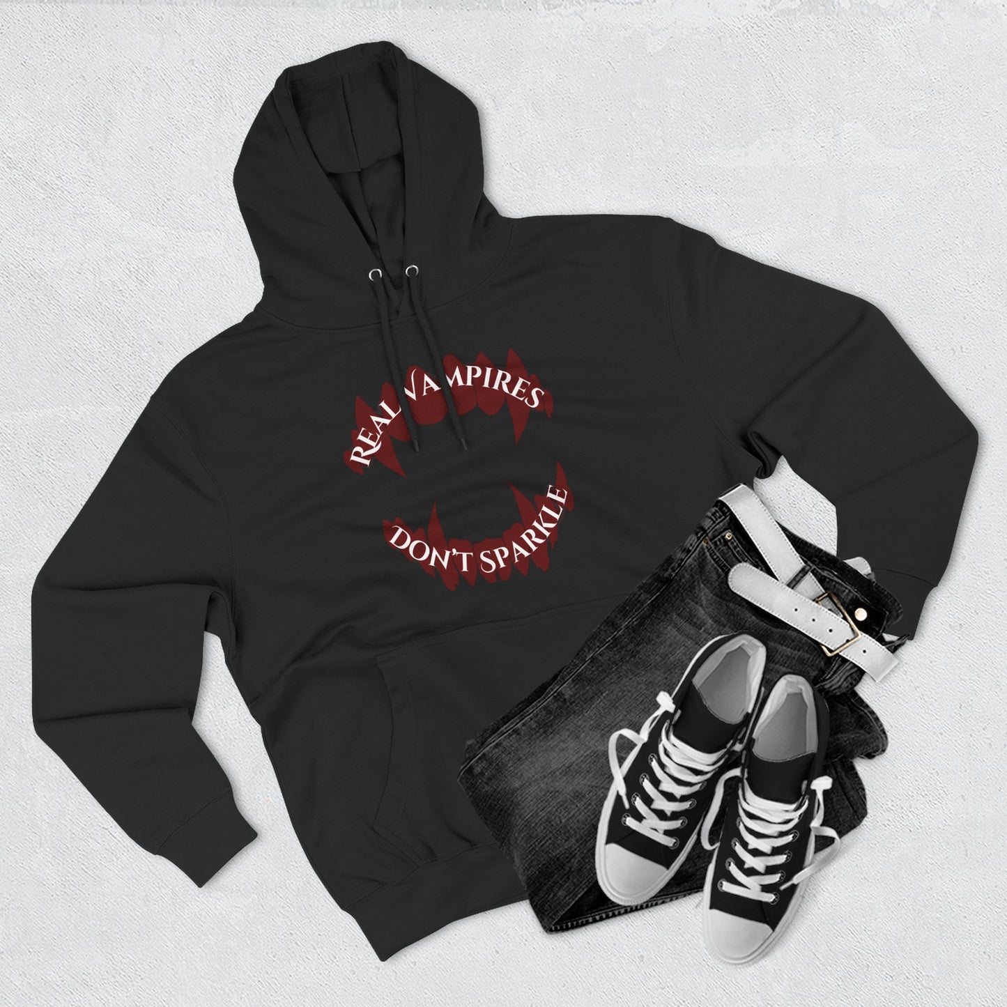 Real Vampires Don't Sparkle | Three-Panel Fleece Hoodie