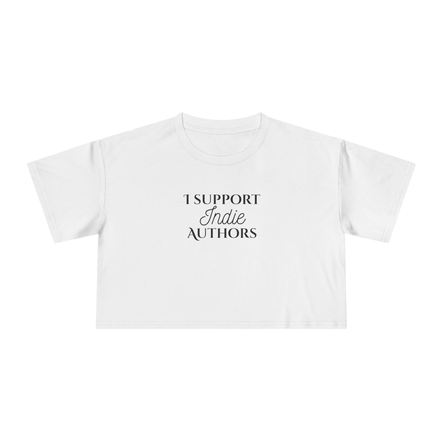 Women's Crop Tee - I Support Indie Authors | Literary Gift, Book Lover Apparel, Indie Author Merch, Casual Crop Top