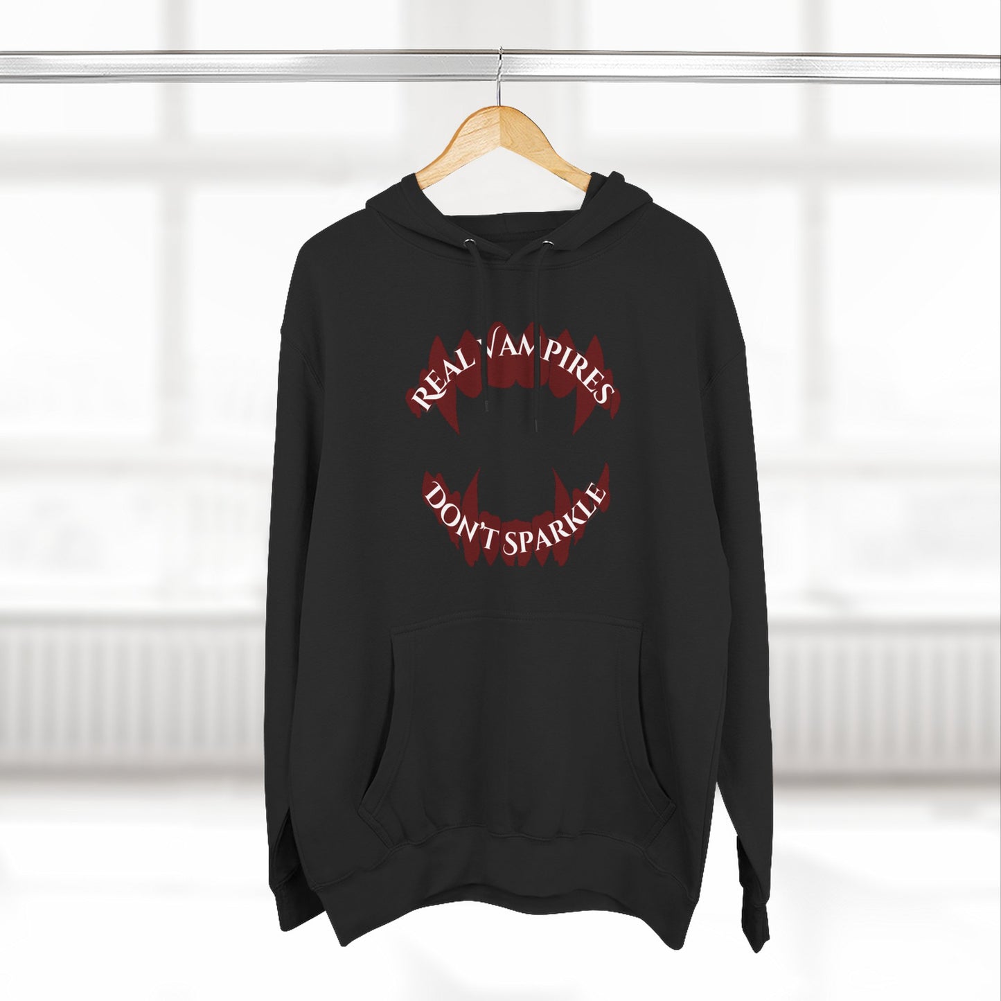 Real Vampires Don't Sparkle | Three-Panel Fleece Hoodie