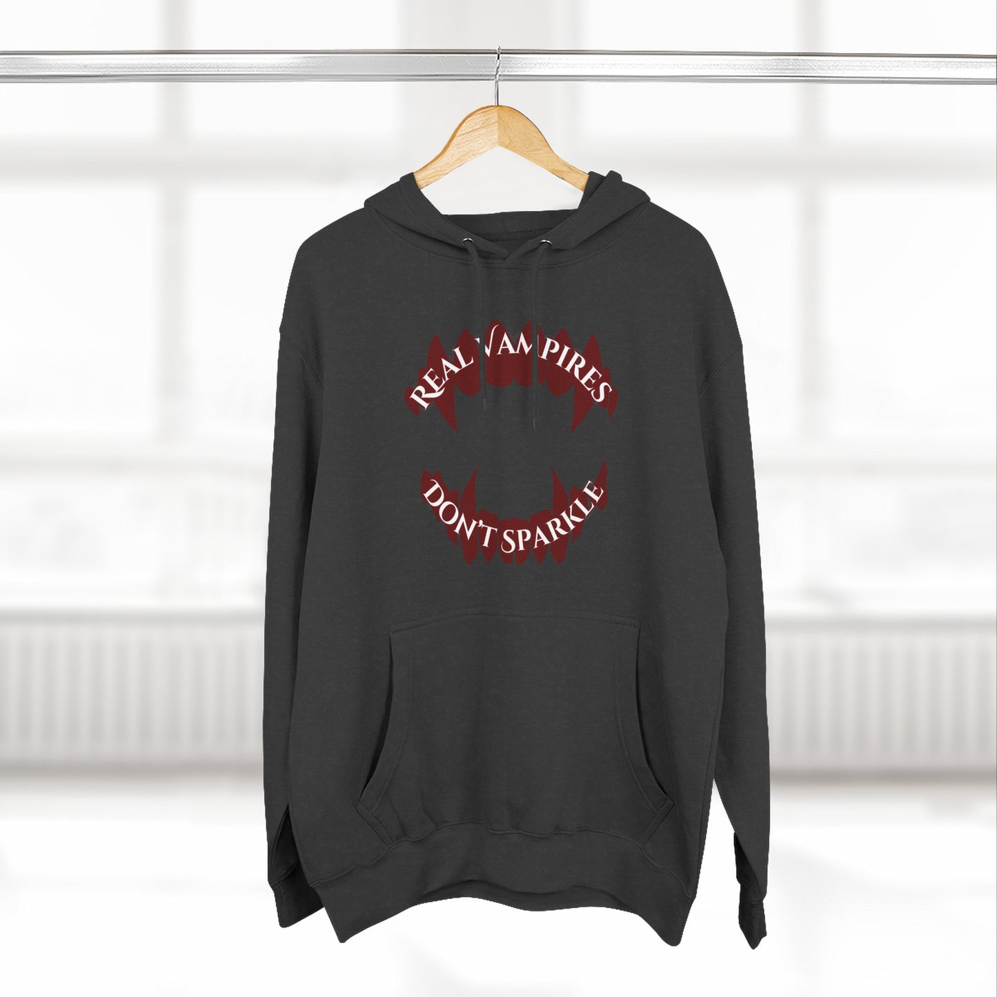 Real Vampires Don't Sparkle | Three-Panel Fleece Hoodie