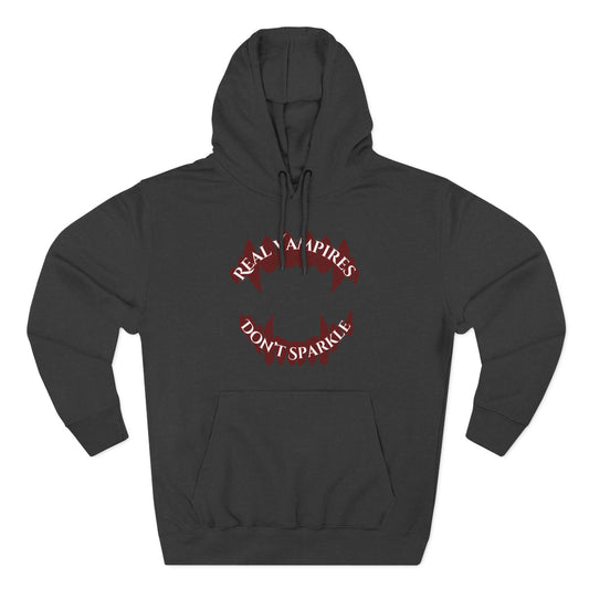 Real Vampires Don't Sparkle | Three-Panel Fleece Hoodie