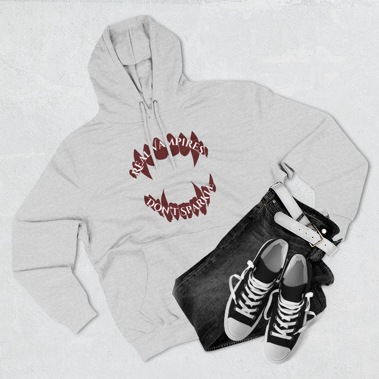 Real Vampires Don't Sparkle | Three-Panel Fleece Hoodie