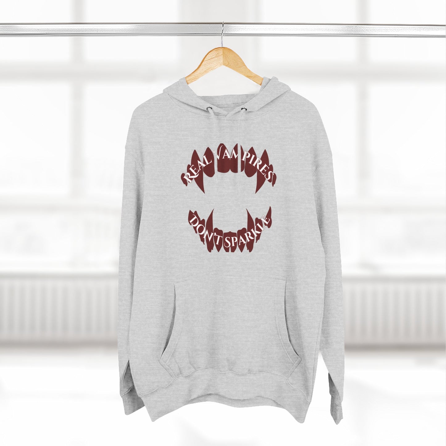 Real Vampires Don't Sparkle | Three-Panel Fleece Hoodie