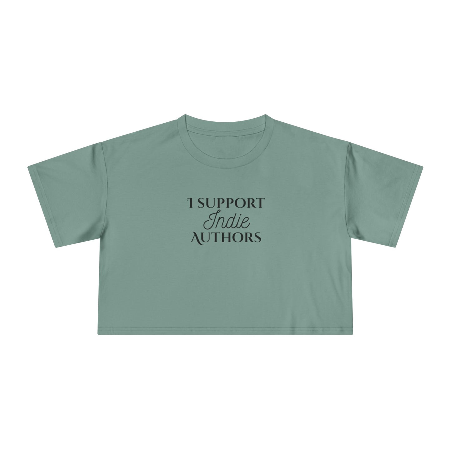 Women's Crop Tee - I Support Indie Authors | Literary Gift, Book Lover Apparel, Indie Author Merch, Casual Crop Top